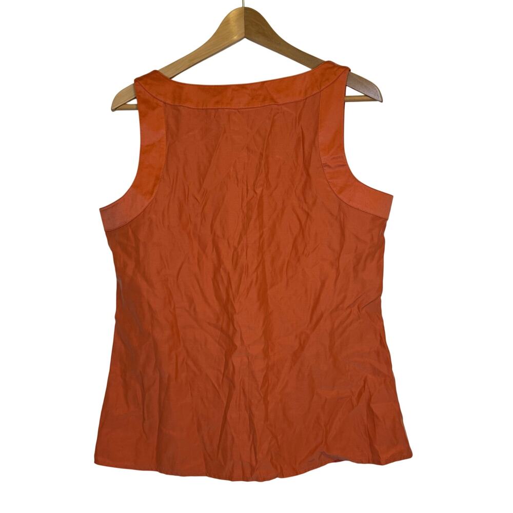 NWOT J.Jill Silk Blend Coral Sleeveless V-Neck Blouse size M - Picture 2 of 4